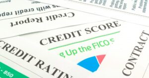 A newspaper talking about credit scores.