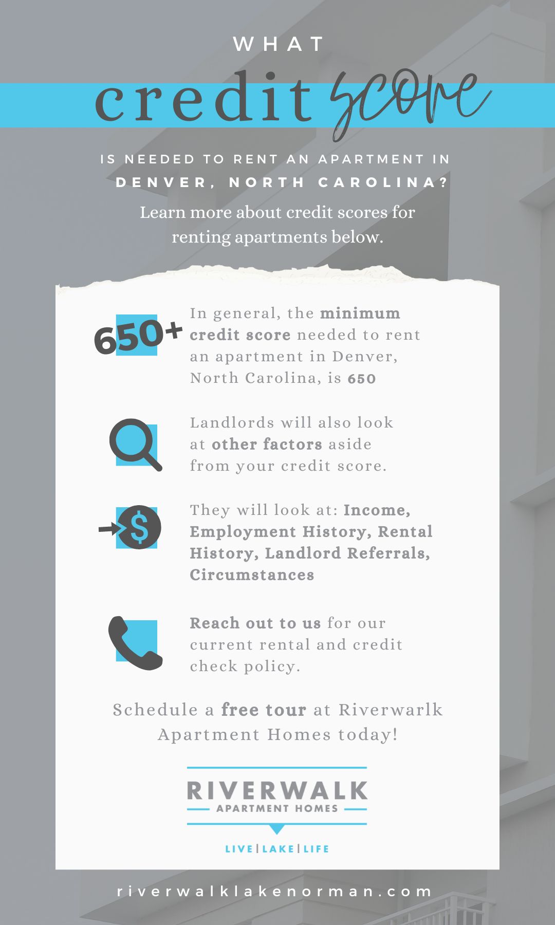 Infographic - What Credit Score Is Needed to Rent an Apartment in Denver, North Carolina