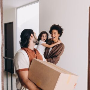family moving into apartment
