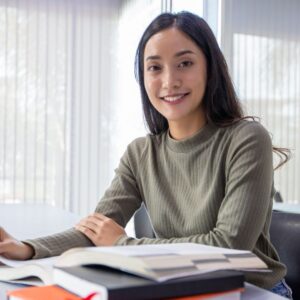 student studying