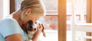 dog and person