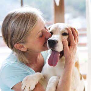 woman with dog