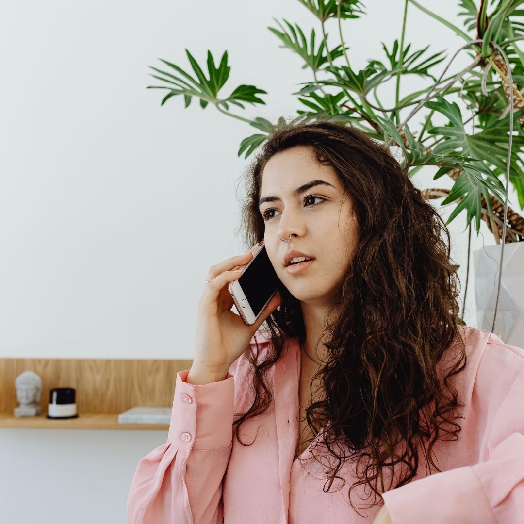 young woman on the phone
